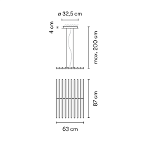 Rhythm Horizontal,Pendant Matt dark-brown lacquer 2700K,1-10V