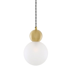 MLP460 Mullan Lighting Helena подвесной светильник с опаловым стеклянным шаром и латунным держателем