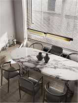 Triac Dimmable Sandy Black & Gold Metal Gray Glass LED 20 Watt 220-240 Volt 2479Lm 3000K IP20 L: 93 W: 7 H: 160 cm