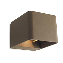 Wall fixture IP65 Wilson Square LED 9W 3000K Brown 623lm