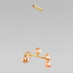 a065195 TK Lighting Estera подвесная люстра с тремя стеклянными плафонами на горизонтальной штанге