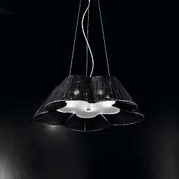 9032/5SM Black IDL Fiore подвесной светильник с двойным плафоном из чёрного стекла