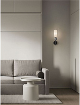 Opal Glass Gray Stone Matt Black Metal Base LED G9 1x5Watt 100-240Volt IP20 Bulb Excluded D:8 W:12 H:31 cm