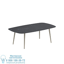 STYLETTO СТАНДАРТНЫЙ ОБЕДЕННЫЙ СТОЛ 220x120СМ, АЛЮМИНИЕВЫЕ НОЖКИ, ПЕСОЧНАЯ КЕРАМИКА, СТОЛЕШНИЦА NERO MARQUINA Royal Botania