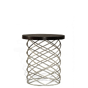 Whirl Side Table Decayed Silver with Dark Fumed Oak top Porta Romana