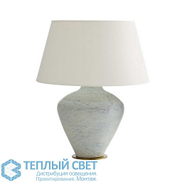 11028-286 Arteriors Kara настольная лампа с округлым бетонным основанием и белым текстильным абажуром