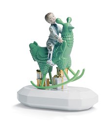Фарфоровая скульптура ребёнка на качалке-курице The Rocking Chicken Ride Lladro, дизайн Jaime Hayon 01007256