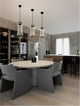 Sensor Dimmable Matt Black Steel & Aluminium Clear Glass LED 25 Watt 220-240 Volt 340Lm IP20 3000K D:21.5 H: 250 cm