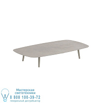 STYLETTO НИЗКИЙ СТОЛ ДЛЯ ГОСТИНОЙ 220x120CM, АЛЮМИНИЕВЫЕ НОЖКИ, ПЕСОЧНАЯ КЕРАМИКА, СТОЛЕШНИЦА CEMENTO LUMINOSO Royal Botania