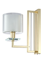 NICOLAS AP1 GOLD/WHITE Crystal Lux NICOLAS настенное бра с цилиндрическим плафоном и золотистой арматурой