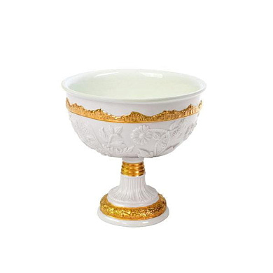 Taormina white & gold footed fruit bowl 0007193-702 чаша, Villari
