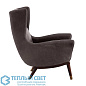 Ophelia Lounge Chair Graphite Leather Dark Walnut мягкое сиденье Arteriors 8107