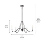 Freesia 5 Light Chandelier Anvil Iron with White Accents люстра 52455AVI Kichler