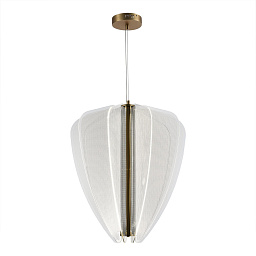 SL6509.213.01 ST-Luce Fezale подвесной светильник с изогнутыми стеклянными панелями и золотой фурнитурой