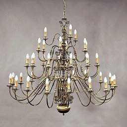 Люстра Stilluster Flamisch Orion, с двуглавым орлом, патина LU 1239/18+12+6+3 Patina - mit Adler