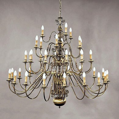 Люстра Stilluster Flamisch Orion, с двуглавым орлом, патина LU 1239/18+12+6+3 Patina - mit Adler