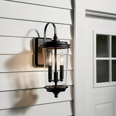 Holmden 17" 2 Light Outdoor Wall Light Textured Black уличный настенный светильник 39542 Kichler