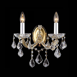 TESORO AP2 Crystal Lux TESORO настенное бра с хрустальными подвесками и металлическим основанием под золото