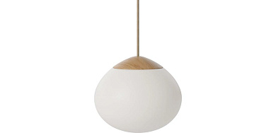 подвесной светильник с одним круглым плафоном диаметром 21 см