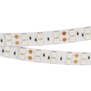 011263 Arlight Лента RT 2-5000 24V Yellow 2x2 (5060, 600 LED, LUX)
