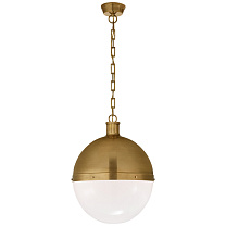 Hicks Extra Large Pendant полированная старая латунь с белым стеклом