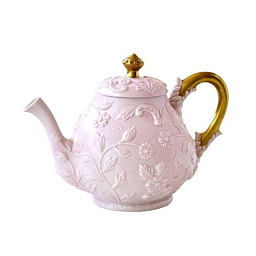 0004642-520 Villari Taormina чайник розово-золотой с декором