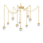 DLU 1737/10 gold/499 BALL Cluster, 10 lamps, 24K gold plated with clear crystal glasses with handmade line cut Orion — фото 4