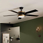 56" Salvo 5 Blade LED Indoor Ceiling Fan Satin Black люстра-вентилятор 330045SBK Kichler — фото 5