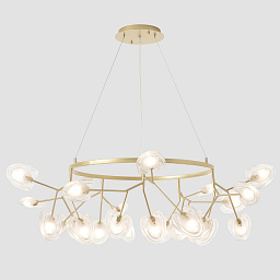 SOLE SP25 GOLD Crystal Lux SOLE кольцевая подвесная люстра с рассеянными источниками света на металлическом ободе