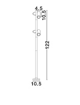 Sandy Black Aluminium LED 13Watt 220-240Volt 844Lm IP65 3000K D:10.5 H:122 cm spike 21 cm