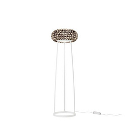 FN311003ML_25 Foscarini Caboche Plus торшер с металлическим основанием и серым стеклянным абажуром