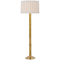 Downing Large Floor Lamp натуральная латунь с шелковым плиссированным абажуром Box Pleat