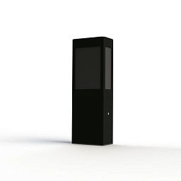 108018107 Roger Pradier Brick2 садовый столбик чёрного цвета с корпусом в виде рамки и прозрачным плафоном