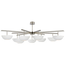 Valencia Grande Nine Light Chandelier полированный никель с матовым белым