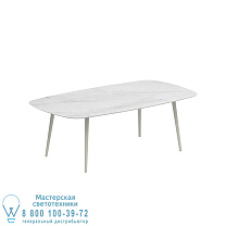 STYLETTO СТАНДАРТНЫЙ ОБЕДЕННЫЙ СТОЛ 220x120CM АЛЮМИНИЕВЫЕ НОЖКИ ГРИБНАЯ КЕРАМИЧЕСКАЯ СТОЛЕШНИЦА BIANCO STATUARIO Royal Botania