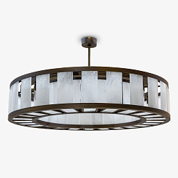 CL550-120 Bella Figura Facet круглая потолочная люстра с декоративным металлическим кольцом и стеклянными вставками