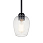 Valserrano 7.75" Mini Pendant with Clear Seeded Glass Black  подвесной светильник 44380BKCS Kichler — фото 3