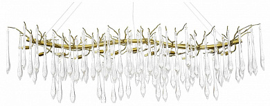 подвесная люстра с хрустальными подвесками в форме капель шампань
