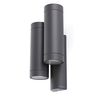 уличный настенный светильник темно-серый двойной вертикальный