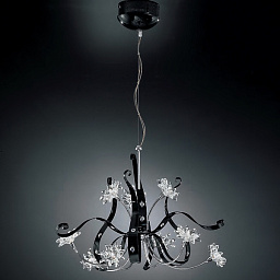 374/6+3 CHROME + BLACK IDL Girasole подвесная люстра с шестью рожками черного цвета