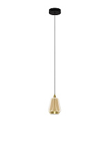Matt Black Metal Base Brass Gold Metal & Champaign Glass LED 8Watt 220-240Volt 433Lm IP20 3000K D:12 H:200cm