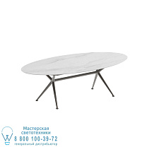 EXES СТОЛ ELLIPSE 250X130CM АЛЮМИНИЕВЫЕ НОЖКИ БРОНЗА - СТОЛЕШНИЦА СТОЛА CERAMIC BIANCO STATUARIO Royal Botania