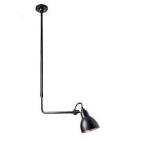 LAMPE GRAS N&deg; 313 - plafonnier/Noir - intérieur cuivre