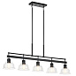 Eastmont 5 Light Linear Chandelier Black  and Walnut Wood люстра 52404BK Kichler — фото 8