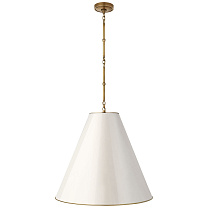 Goodman Large Hanging Lamp полированная старая латунь с антично-белым абажуром