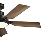 56" Guardian 5 Blade LED Indoor Ceiling Fan Satin Black люстра-вентилятор 330057SBK Kichler — фото 5