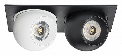 двойной встраиваемый потолочный светильник черный