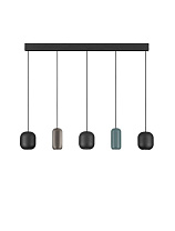 Sandy Black, Brown & Green Metal & Sandy Black Steel Base LED GU10 5x10Watt 100-240Volt IP20 Bulb Excluded L:102 W:12 H:222 cm