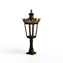 Louvre N° 3; one-piece clear glass Built-in LED 2700°K warm white 13W; Gold patina