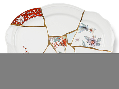 Kintsugi Фарфоровая и золотая сервировочная тарелка Seletti PID323456